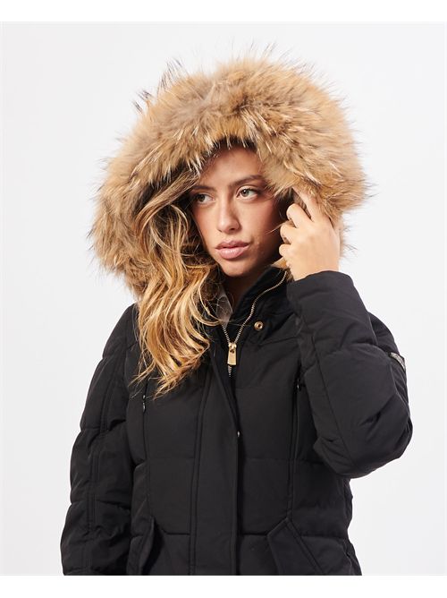 Yes Zee long quilted jacket with hood YES ZEE | O004-NT000801